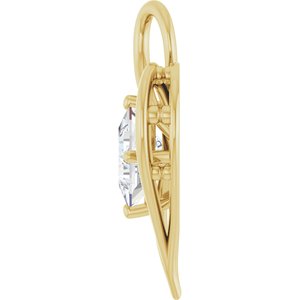 14K Yellow Gold  7 mm Square Pendant Mounting – image 5