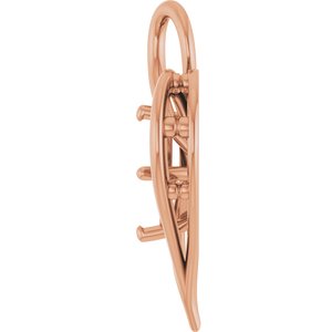 18K Rose Gold  7 mm Square Pendant Mounting – image 6