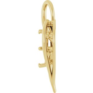 10K Yellow Gold  7 mm Square Pendant Mounting – image 6