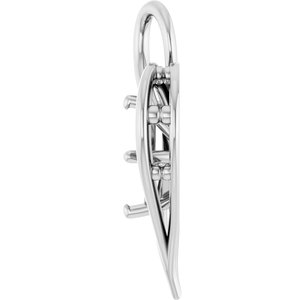 18K White Gold  7 mm Square Pendant Mounting – image 6