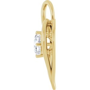 14K Yellow Gold  5 mm Cushion Pendant Mounting – image 5