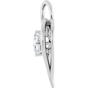 14K X1 White Gold  5 mm Cushion Pendant Mounting – image 5