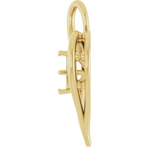 18K Yellow Gold  5 mm Cushion Pendant Mounting – image 6