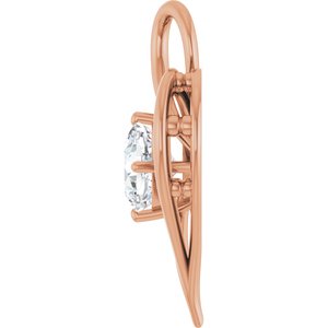 10K Rose Gold  7 mm Cushion Pendant Mounting – image 5