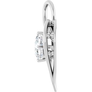 10K White Gold  7 mm Cushion Pendant Mounting – image 5
