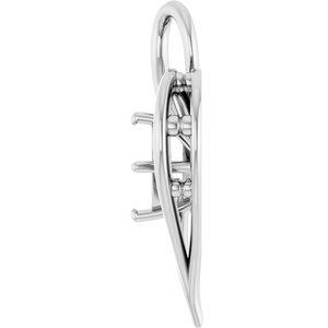 18K White Gold  7 mm Cushion Pendant Mounting – image 6
