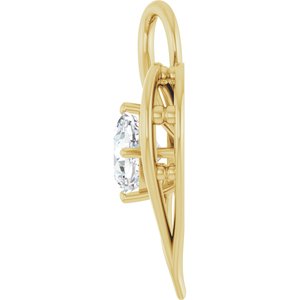 18K Yellow Gold  7 mm Cushion Pendant Mounting – image 5