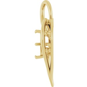 18K Yellow Gold  7 mm Cushion Pendant Mounting – image 6