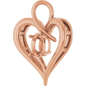 18K Rose Gold  7x5 mm Oval Pendant Mounting – image 4