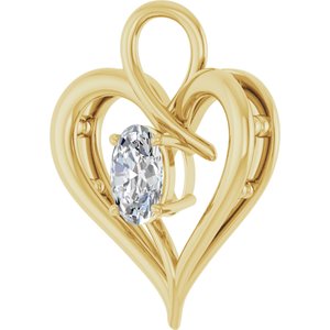 18K Yellow Gold  7x5 mm Oval Pendant Mounting – image 3