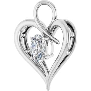 14K X1 White Gold  7x5 mm Oval Pendant Mounting – image 3