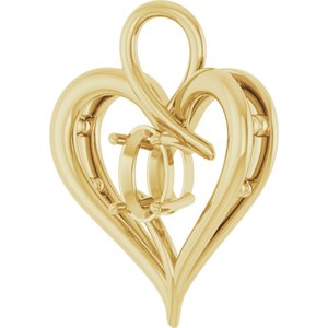18K Yellow Gold  7x5 mm Oval Pendant Mounting – image 4