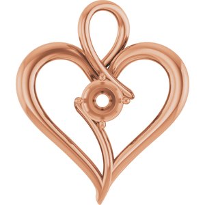 10K Rose Gold  4.8 mm Round Pendant Mounting – image 2