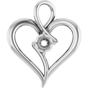14K White Gold  4.8 mm Round Pendant Mounting – image 2