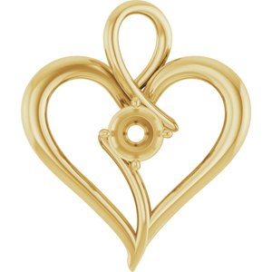 14K Yellow Gold  4.8 mm Round Pendant Mounting – image 2