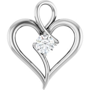 18K White Gold  4.8 mm Round Pendant Mounting