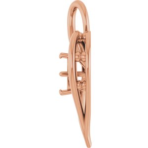18K Rose Gold  5.8 mm Round Pendant Mounting – image 6