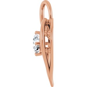 10K Rose Gold  5.8 mm Round Pendant Mounting – image 5
