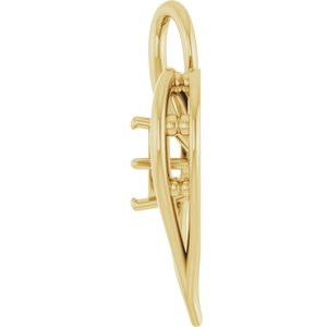 18K Yellow Gold  5.8 mm Round Pendant Mounting – image 6