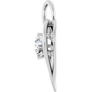 18K White Gold  5.8 mm Round Pendant Mounting – image 5