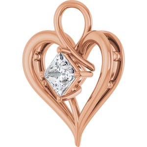 14K Rose Gold  5.5 mm Square Pendant Mounting – image 3