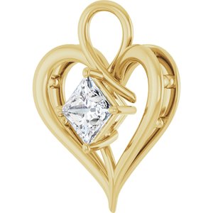 14K Yellow Gold  6.5 mm Square Pendant Mounting – image 3