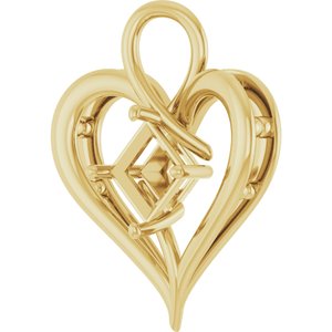 18K Yellow Gold  6.5 mm Square Pendant Mounting – image 4