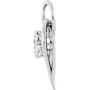Sterling Silver  5 mm Asscher Pendant Mounting – image 5