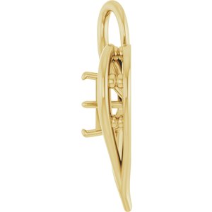 18K Yellow Gold  5 mm Asscher Pendant Mounting – image 6