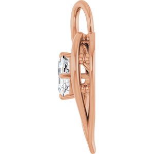 14K Rose Gold  5 mm Asscher Pendant Mounting – image 5