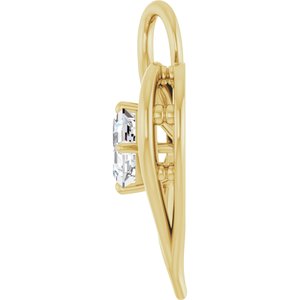 18K Yellow Gold  5 mm Asscher Pendant Mounting – image 5