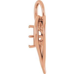 14K Rose Gold  5 mm Asscher Pendant Mounting – image 6