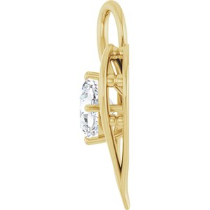 18K Yellow Gold  8 mm Cushion Pendant Mounting – image 5
