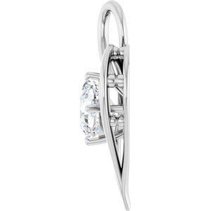 18K White Gold  8 mm Cushion Pendant Mounting – image 5