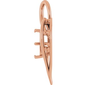 14K Rose Gold  8 mm Cushion Pendant Mounting – image 6