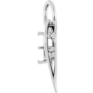 18K White Gold  8 mm Cushion Pendant Mounting – image 6