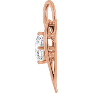 14K Rose Gold  8 mm Cushion Pendant Mounting – image 5