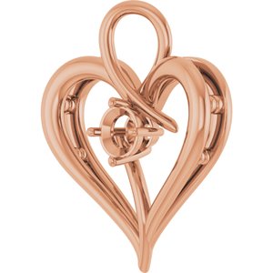 18K Rose Gold  4.1 mm Round Pendant Mounting – image 4