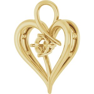 18K Yellow Gold  4.1 mm Round Pendant Mounting – image 4