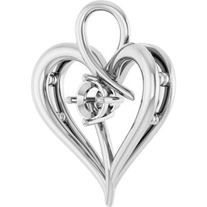14K X1 White Gold  4.1 mm Round Pendant Mounting – image 4