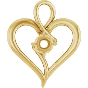 18K Yellow Gold  5.8 mm Round Pendant Mounting – image 2