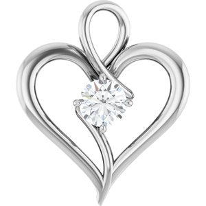18K White Gold  5.8 mm Round Pendant Mounting