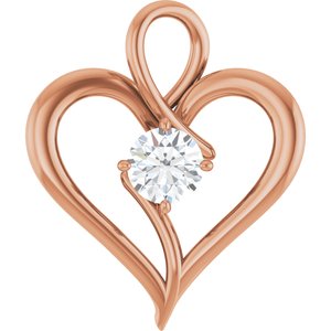 18K Rose Gold  5.8 mm Round Pendant Mounting