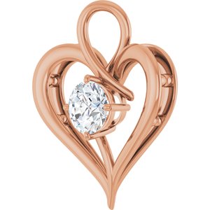 10K Rose Gold  7.4 mm Round Pendant Mounting – image 3