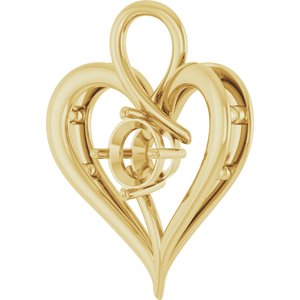 10K Yellow Gold  7.4 mm Round Pendant Mounting – image 4