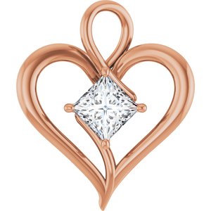 10K Rose Gold  6 mm Square Pendant Mounting