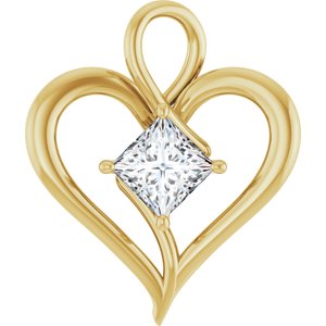 10K Yellow Gold  6 mm Square Pendant Mounting