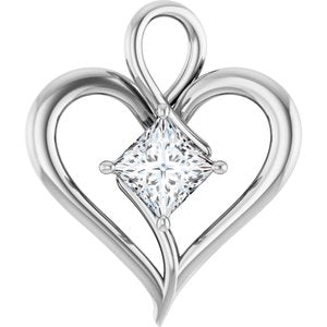 18K White Gold  6 mm Square Pendant Mounting