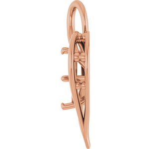 10K Rose Gold  7.5 mm Square Pendant Mounting – image 6