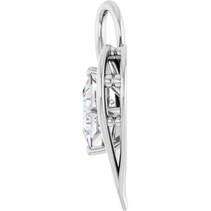 Platinum  7.5 mm Square Pendant Mounting – image 5